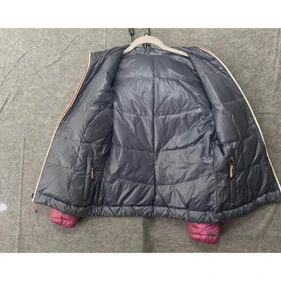 KJUS Backflip Reversible Down Jacket‎ Womens Sz L Pink Gray Pockets